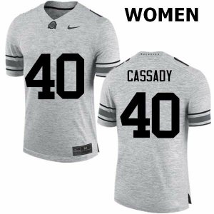 Women's Ohio State Buckeyes #40 Howard Cassady Gray Nike NCAA College Football Jersey March CCJ2344AM